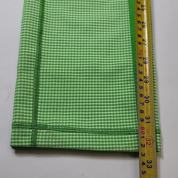 Lululemon Coast to Class Yoga Pants Size 8 Green White Gingham Cropped rare - Picture 7 of 7